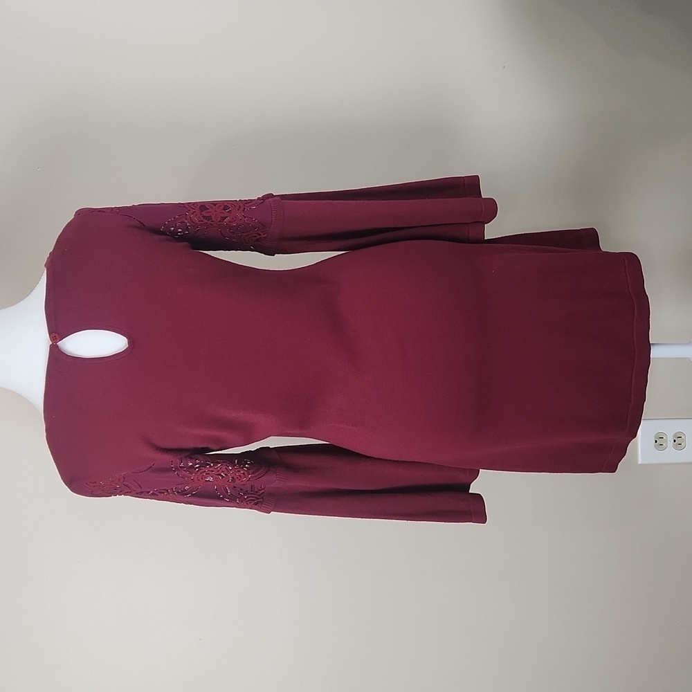 Octavia morlot flare and applique sleeves women knit sweater size Medium - Picture 5 of 12